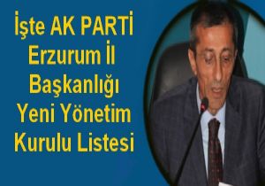 AK PARTİ nin Yeni Yönetim Kurulu Listesi  