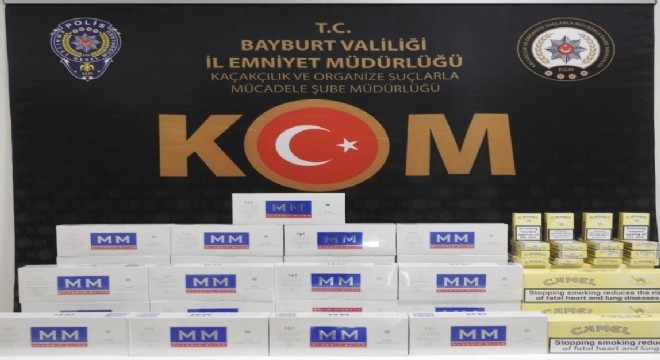 Bayburt yolunda kaçak sigara operasyonu