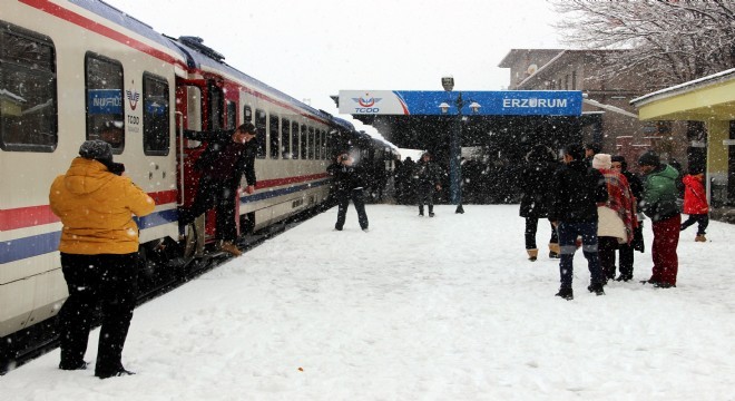 Erzurum garında muhteşem kar manzarası