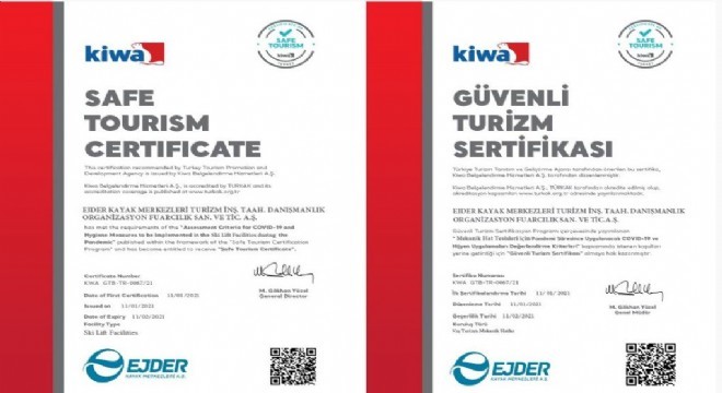 Palandöken’e ‘Güvenli Turizm’ Sertifikası