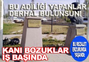 HAİNLER ATATÜRK BÜSTÜNE SALDIRDI