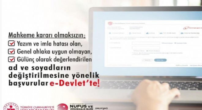 e-Devlet te ad ve soyadı değişikliği başvuruları başladı