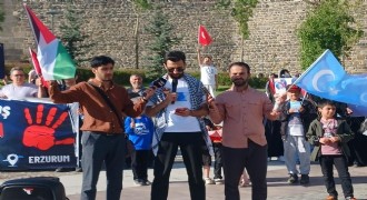 Doğu Türkistan ve Gazze için yürüdüler