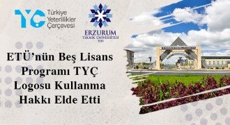 ETÜ’nün beş lisans programı TYÇ logosu aldı