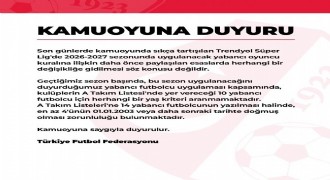 TFF açıkladı: 'Değişiklik yok!'