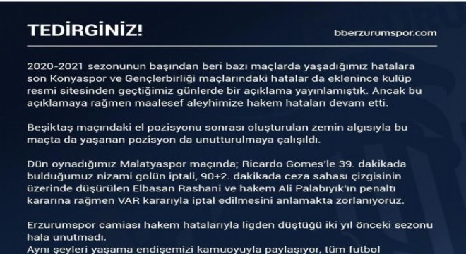 ‘Hakem hatalarından tedirginiz’